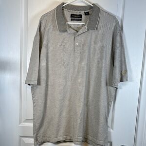 Golden Bear Mercerized Cotton Gray White Golf Polo Shirt Size XXL EUC #2936